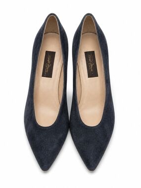 Vintage Sesto Meucci Navy Suede Pointed-Toe Pumps